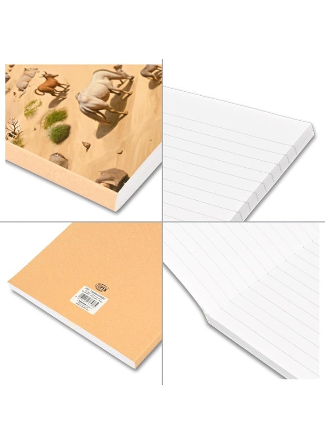 FIS® Soft Cover Notebook, A5 Size(148x210mm), 96 Sheets, Single Line Ruling, White Paper, Packet of 5 Pieces, Safari Animals Cover Design 2-FSNBSCA596D2 - Image 2